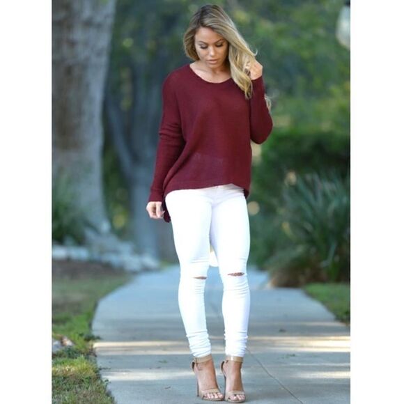 NWT Miracle sweater sz s/m loose knit burgundy - Picture 5 of 5